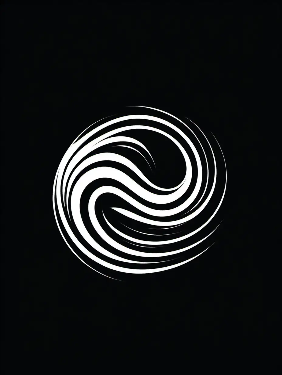 Minimalistic Pure Windwaves Logo in Black and White