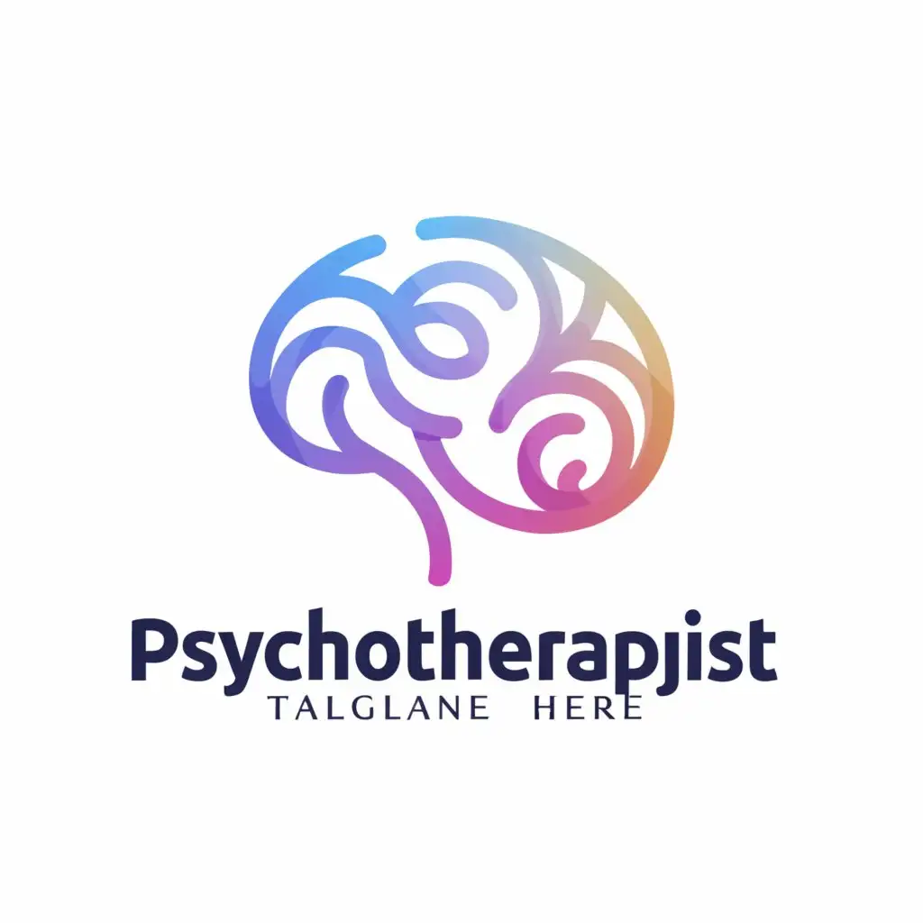 a logo design,with the text "Psychotherapist", main symbol:brain,Moderate,clear background