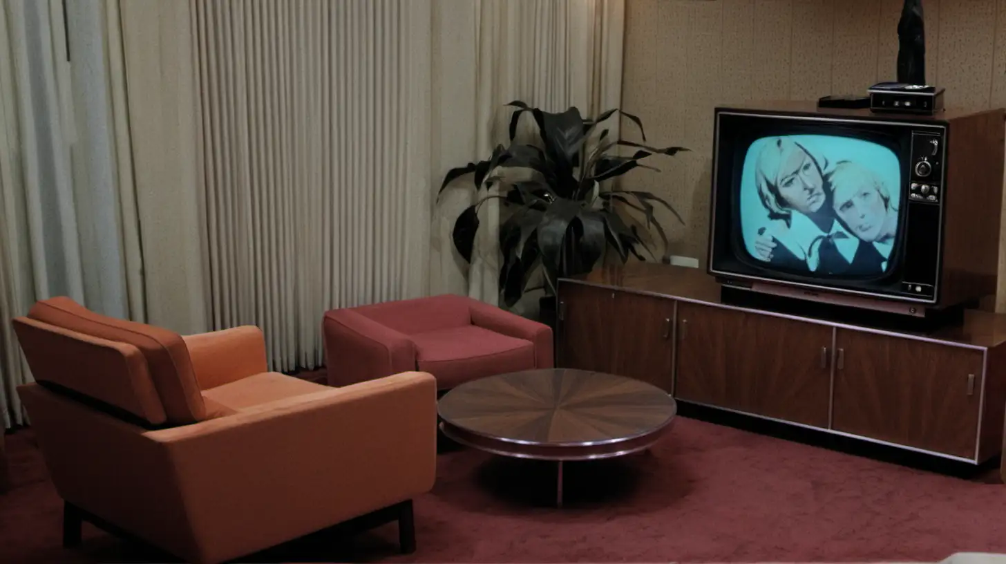 Retro Lounge with Vintage Television from 1972