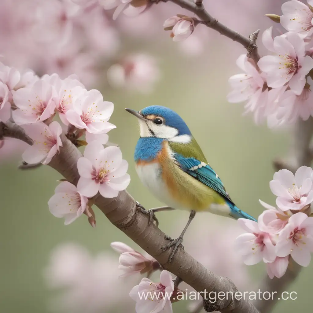 Tranquil-Spring-Serene-Inhabitant-Amid-Blossoms