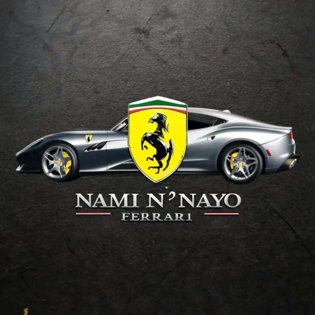 a logo design,with the text "Nami ng'nayo", main symbol:Ferrari car,complex,clear background
