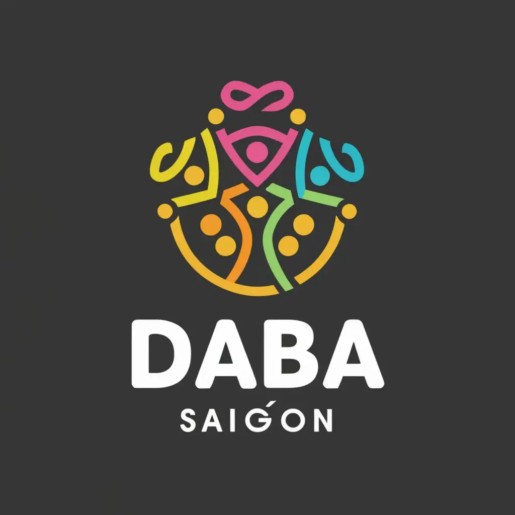 a logo design,with the text "DaBa Saigon", main symbol:happy family, hold hand,Moderate,be used in Retail industry,clear background