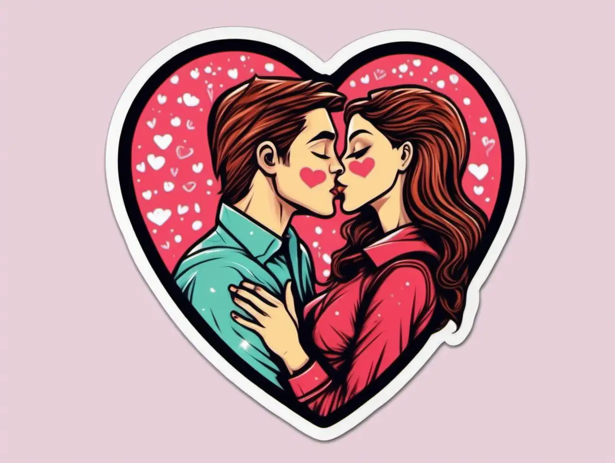 valentines couple kiss sticker