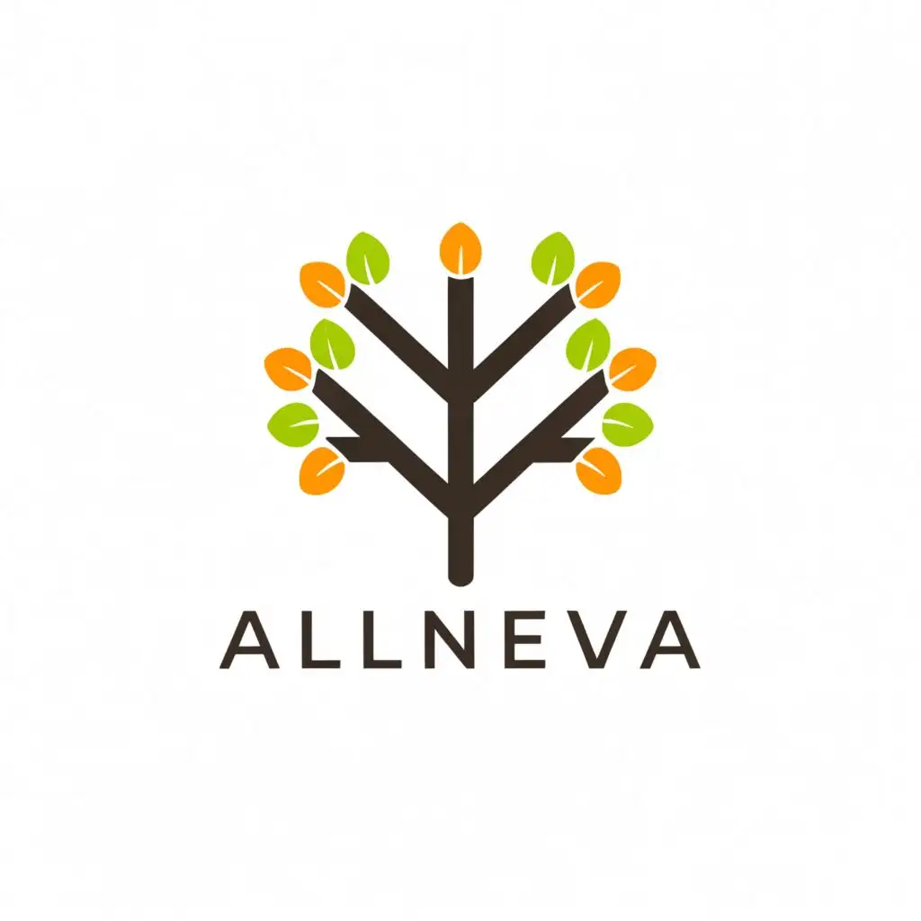a logo design,with the text 'ALNEWA', main symbol: leaf or a tree, symbolizing the environmental aspect of the company. ,Minimalistic,be used in Technology industry,clear background