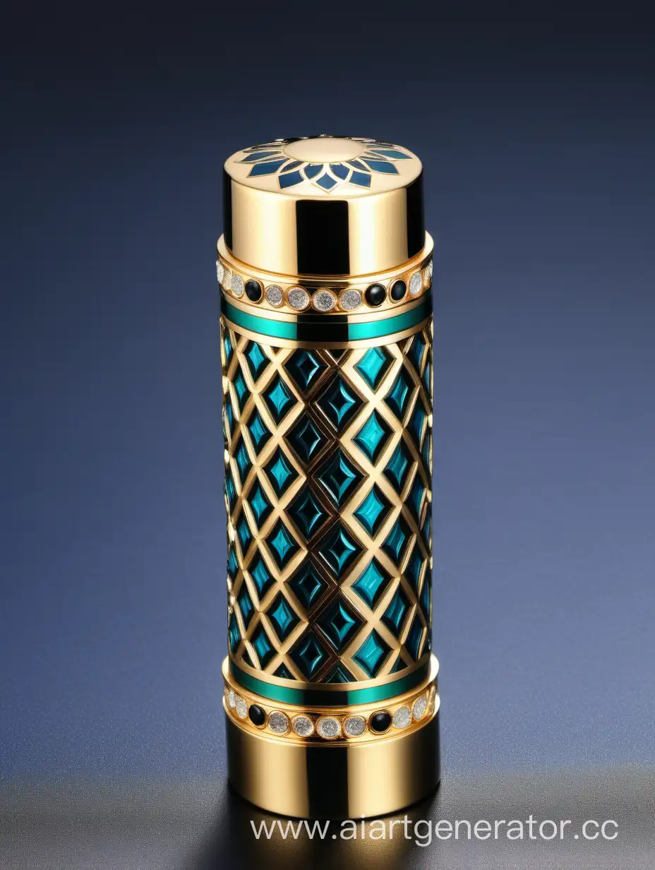 Elegant-Gold-and-Dark-Green-Blue-Perfume-Bottle-with-Diamond-Accent