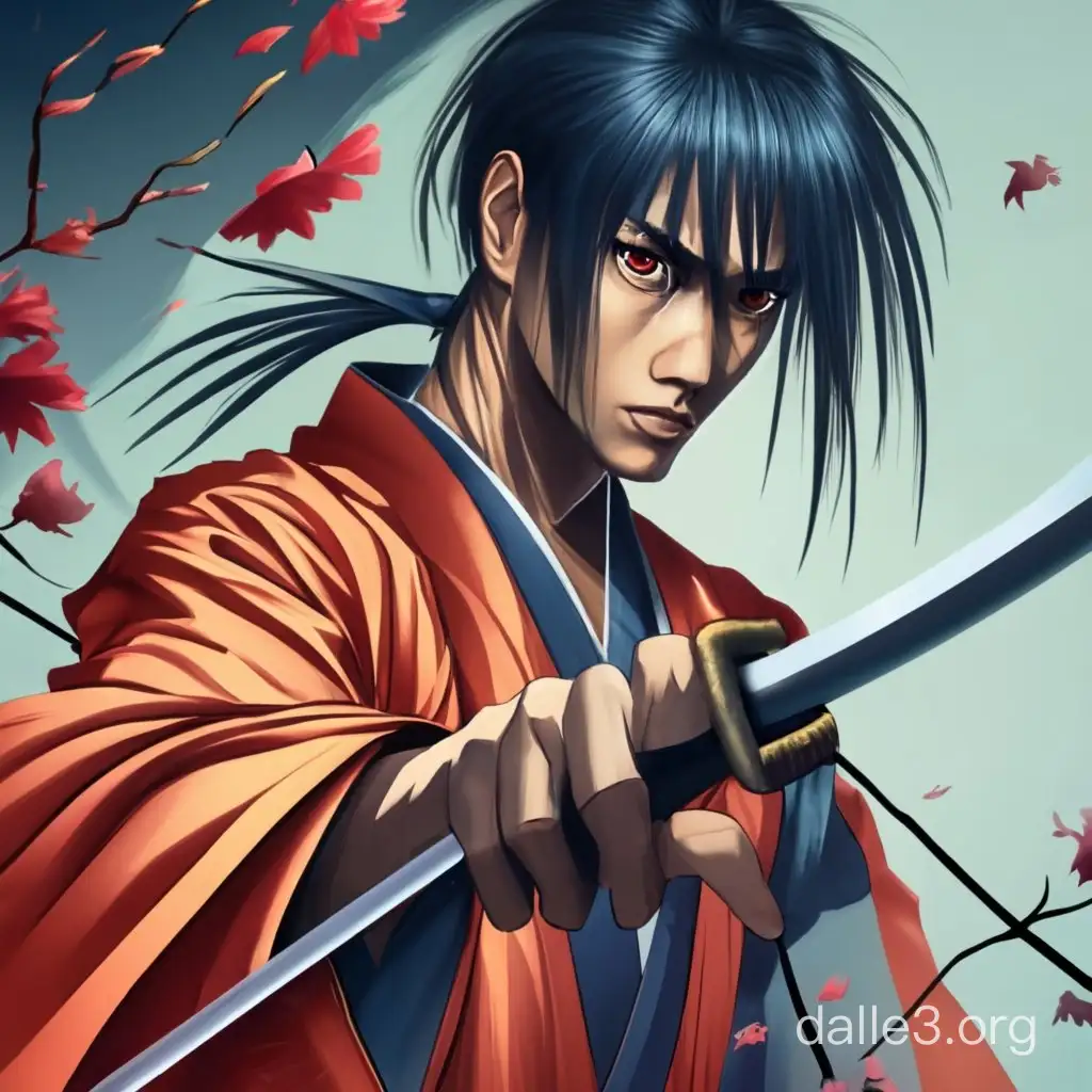 Intense HyperRealistic Portrait of Rorouni Kenshin in Battousai Form ...