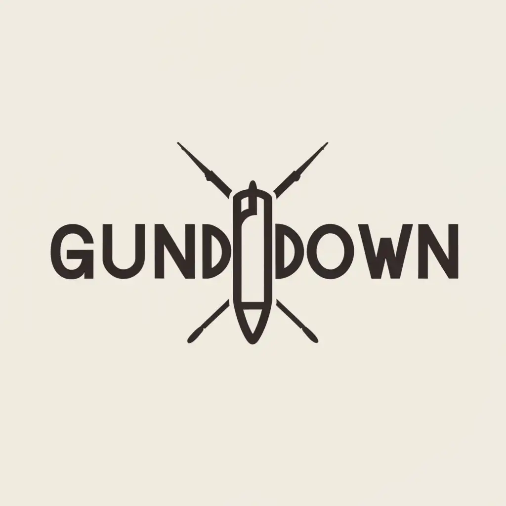 a logo design,with the text "GunddDownn", main symbol:bullet,Moderate,clear background
