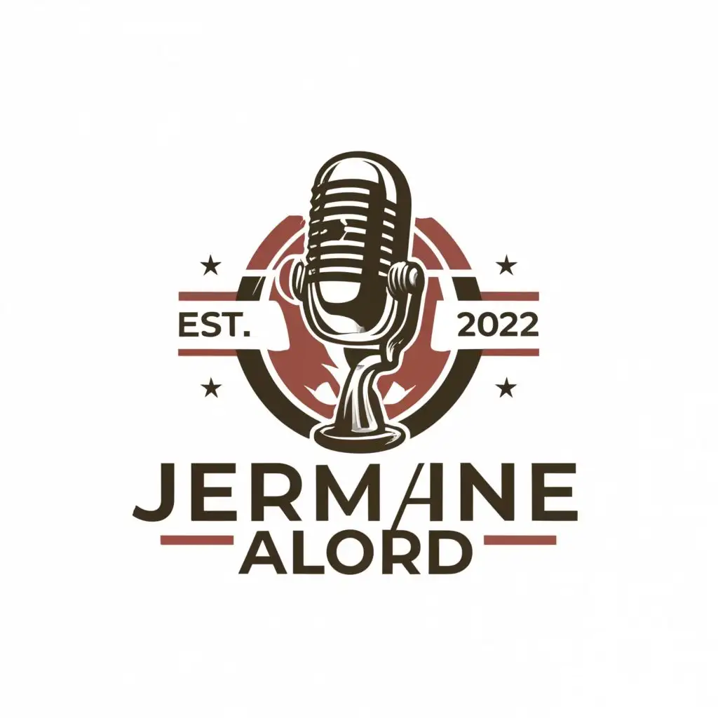 a logo design,with the text "Jermaine Alford", main symbol:Retro Microphone,Moderate,be used in Entertainment industry,clear background