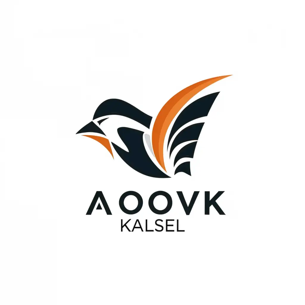 a logo design, with the text 'AOV KALSEL', main symbol: Rangkong BIRD, Minimalistic, to be used in GAME ESPORT, clear background