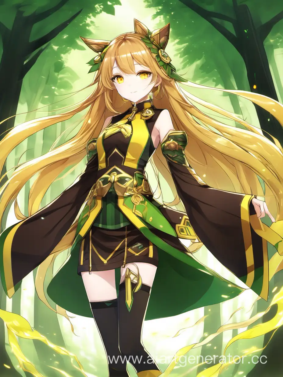 Genshin-Impact-Inspired-Girl-with-Green-and-Brown-Outfit-and-Flowing-Yellow-Hair