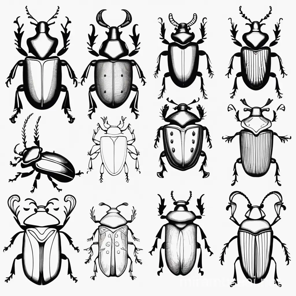 generate a simple beetle drawing that is suitable for idea generation activity