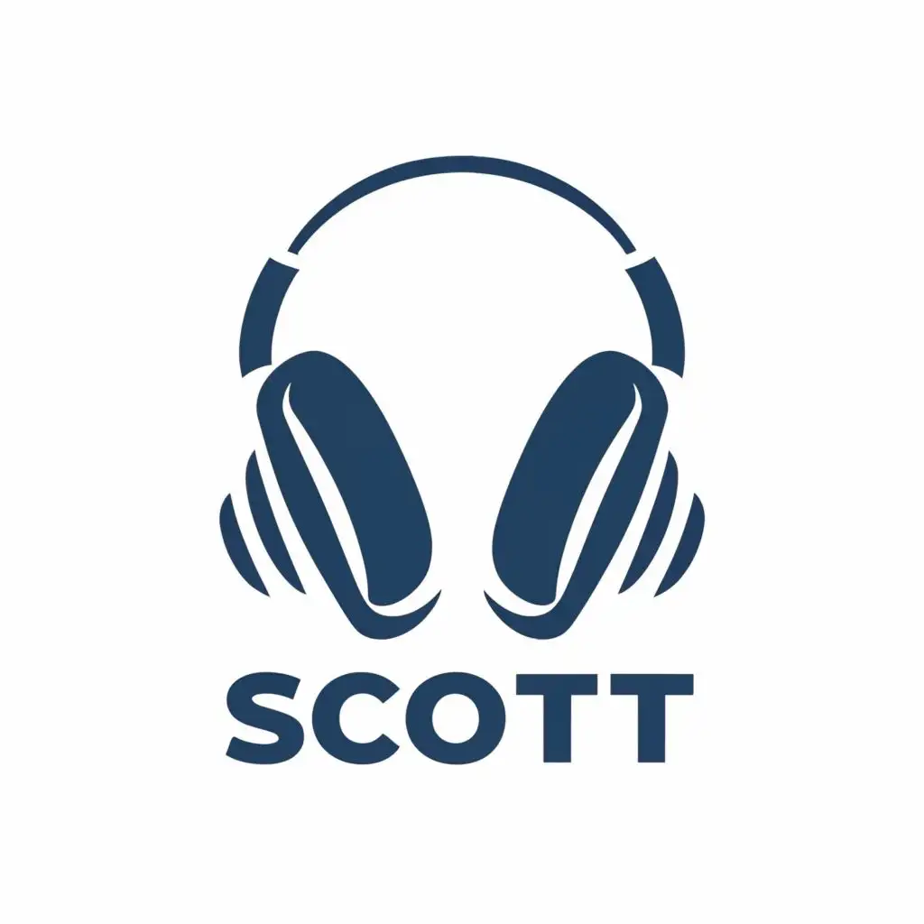 logo, headphone, with the text "scott", typography, be used in Technology industry