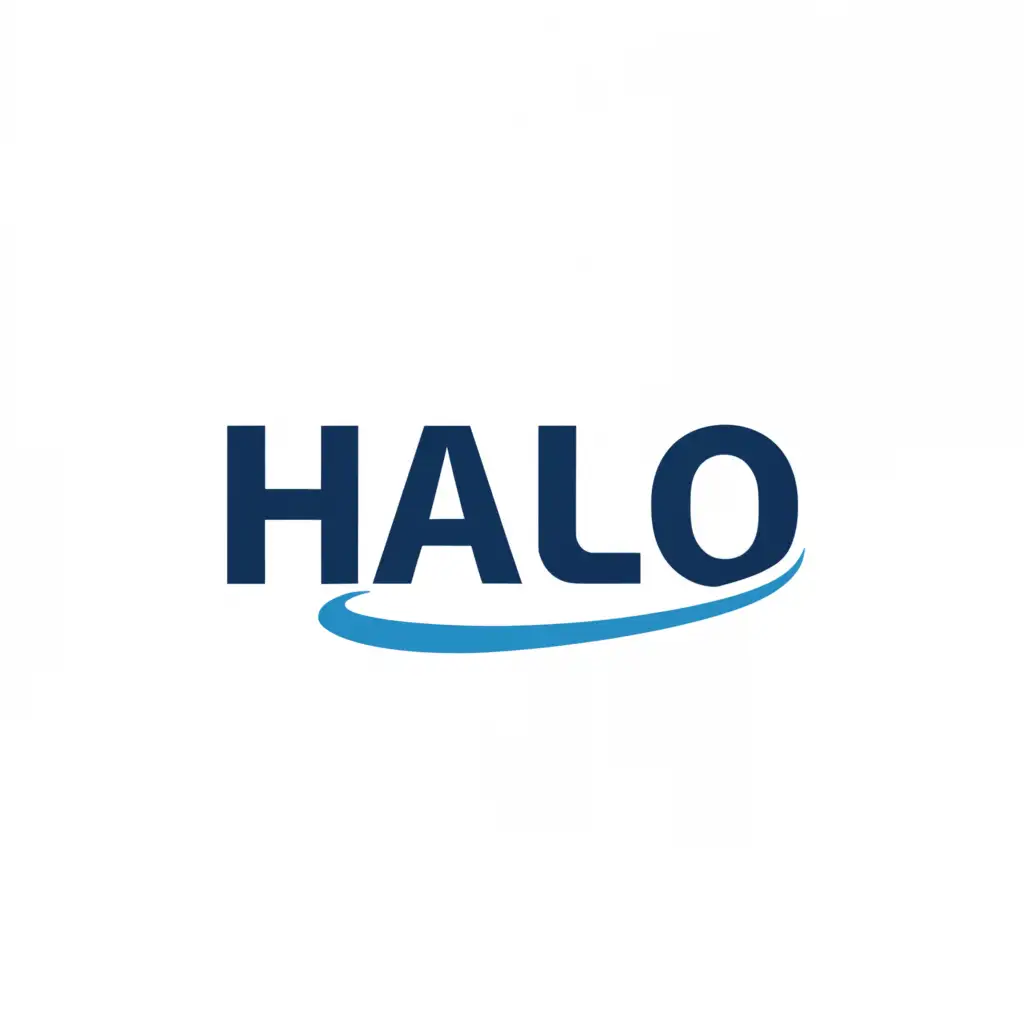 a logo design,with the text "Halo", main symbol:a blue halo,Minimalistic,clear background