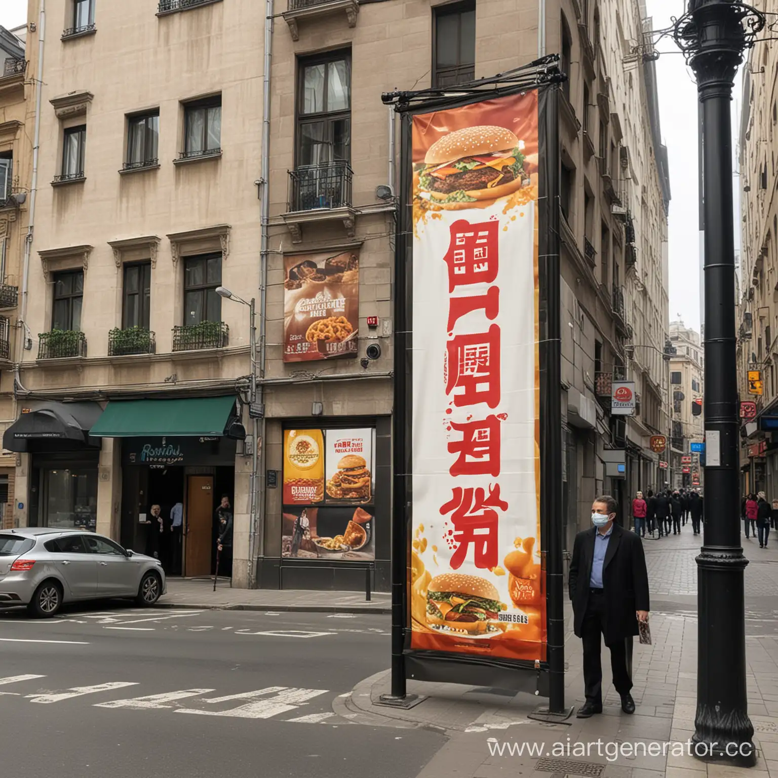 City-Street-Advertising-Banners-Restaurant-and-Cinema-Promotions