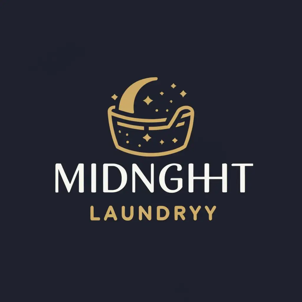 a logo design,with the text "Midnight Laundry", main symbol:Moon in a laundry hamper,Moderate,be used in Entertainment industry,clear background