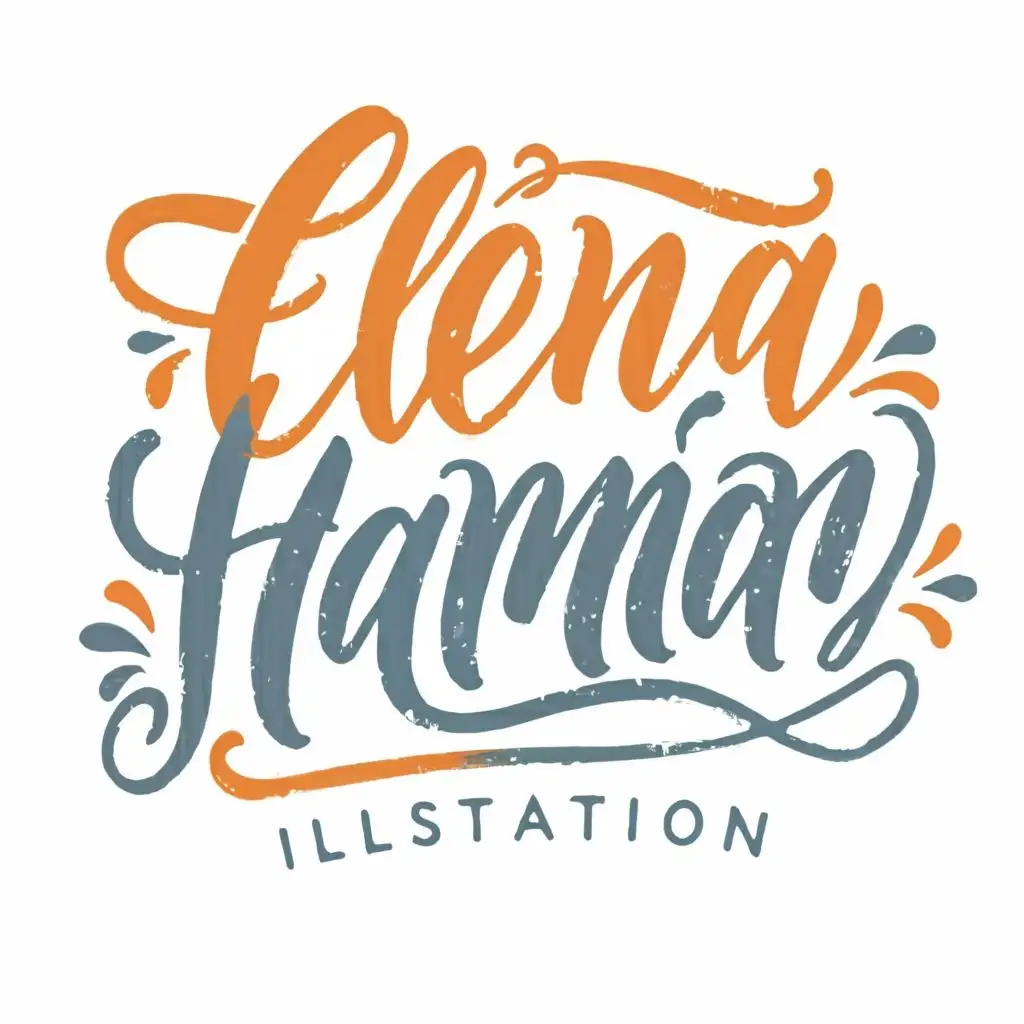 logo, paint, with the text "Elena Harman illustration", typography, be used in Home Family industry