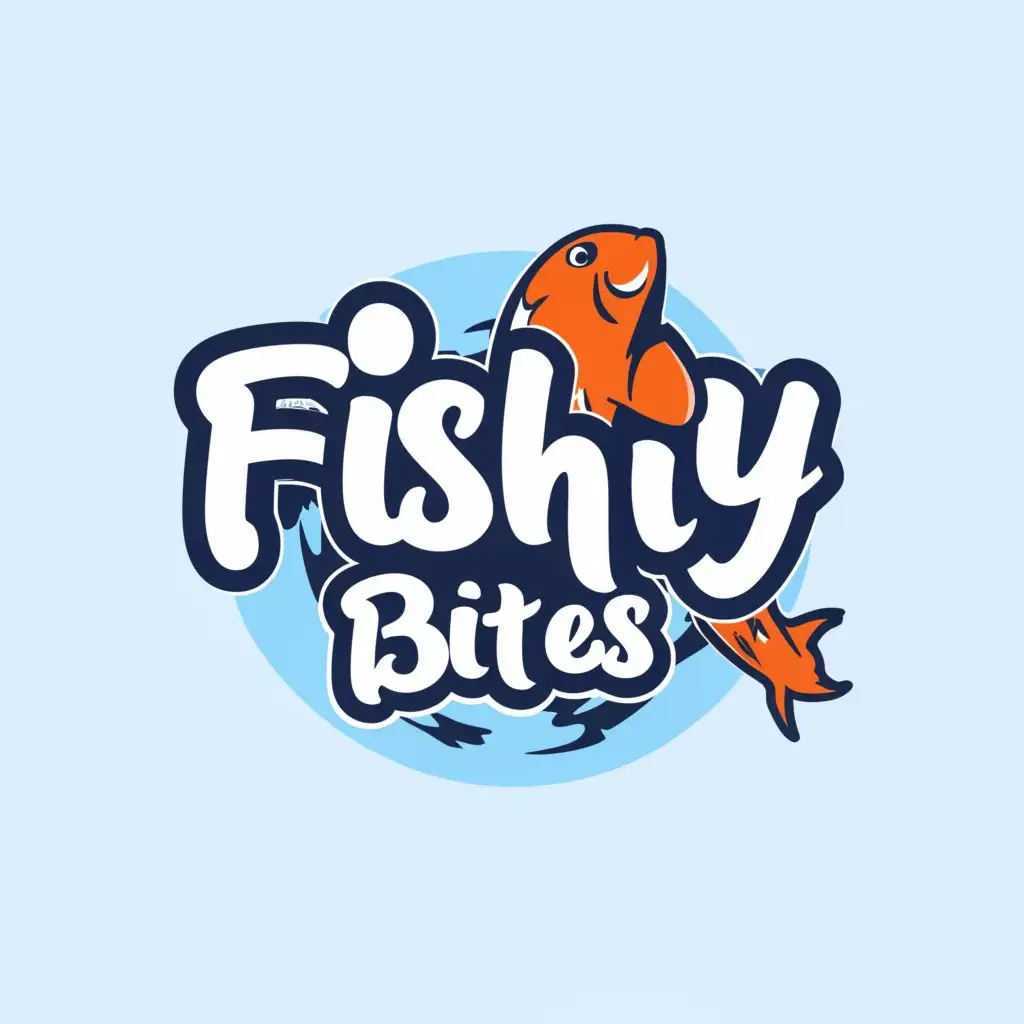 a logo design,with the text "fishy Bites", main symbol:fish,Moderate,clear background