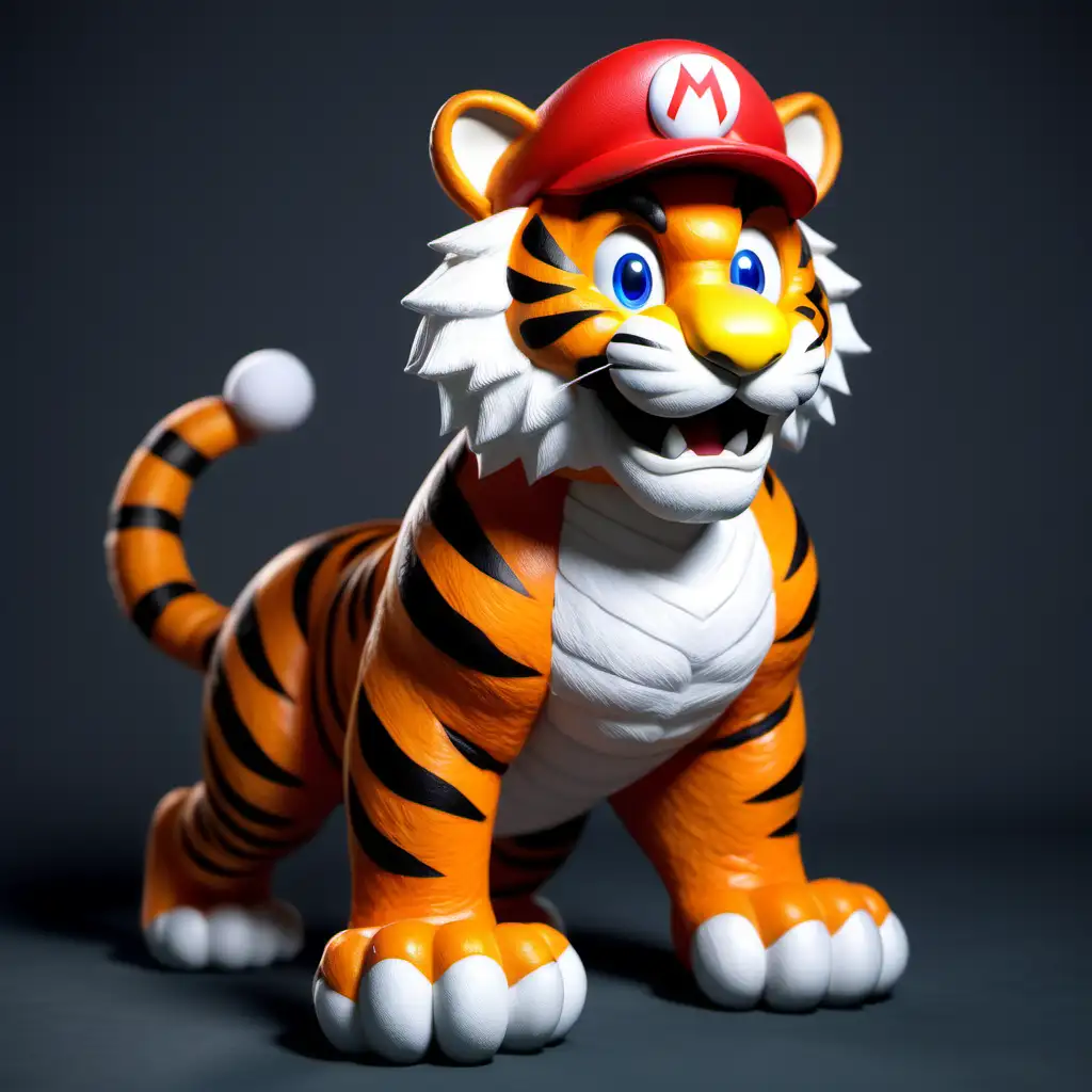 create a tiger that looks like super Mario make it realistic
