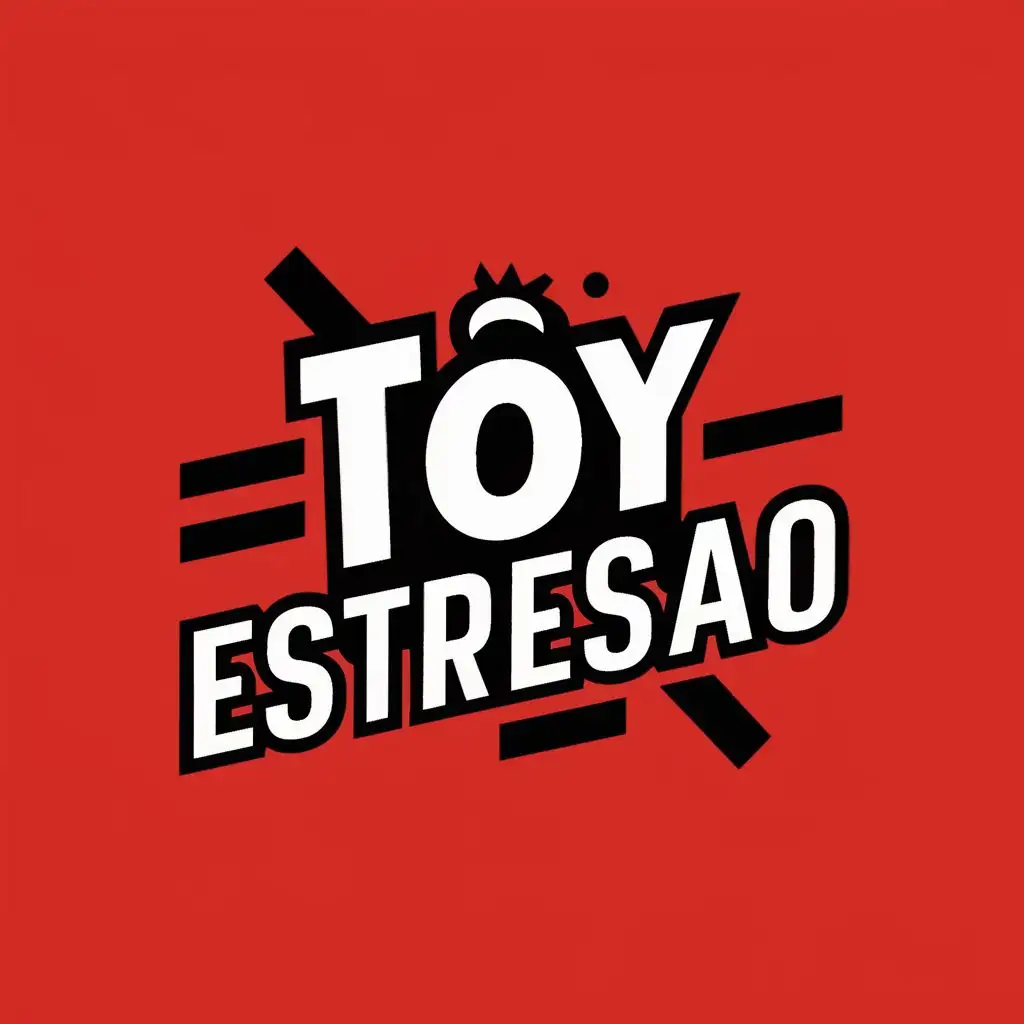 logo, stressed person, with the text "TOY ESTRESAO", typography, be used in Entertainment industry