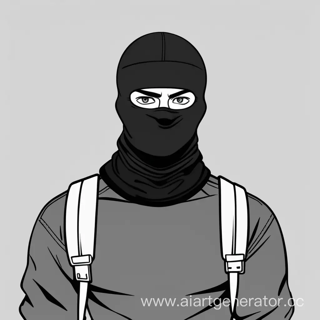 Cartoon-Character-Wearing-Balaclava-Playful-Illustration-of-a-Guy-in-HighQuality-Art