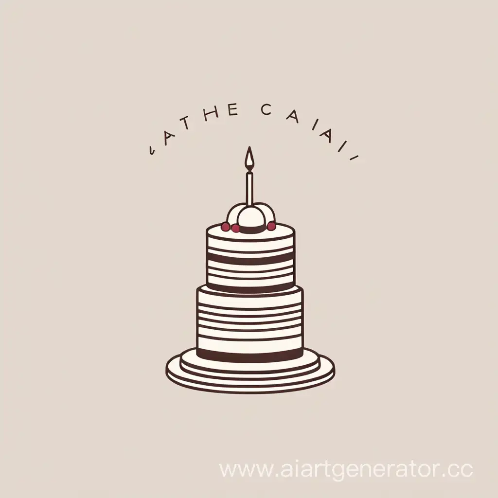 Logotype Cake minimalism drawing 