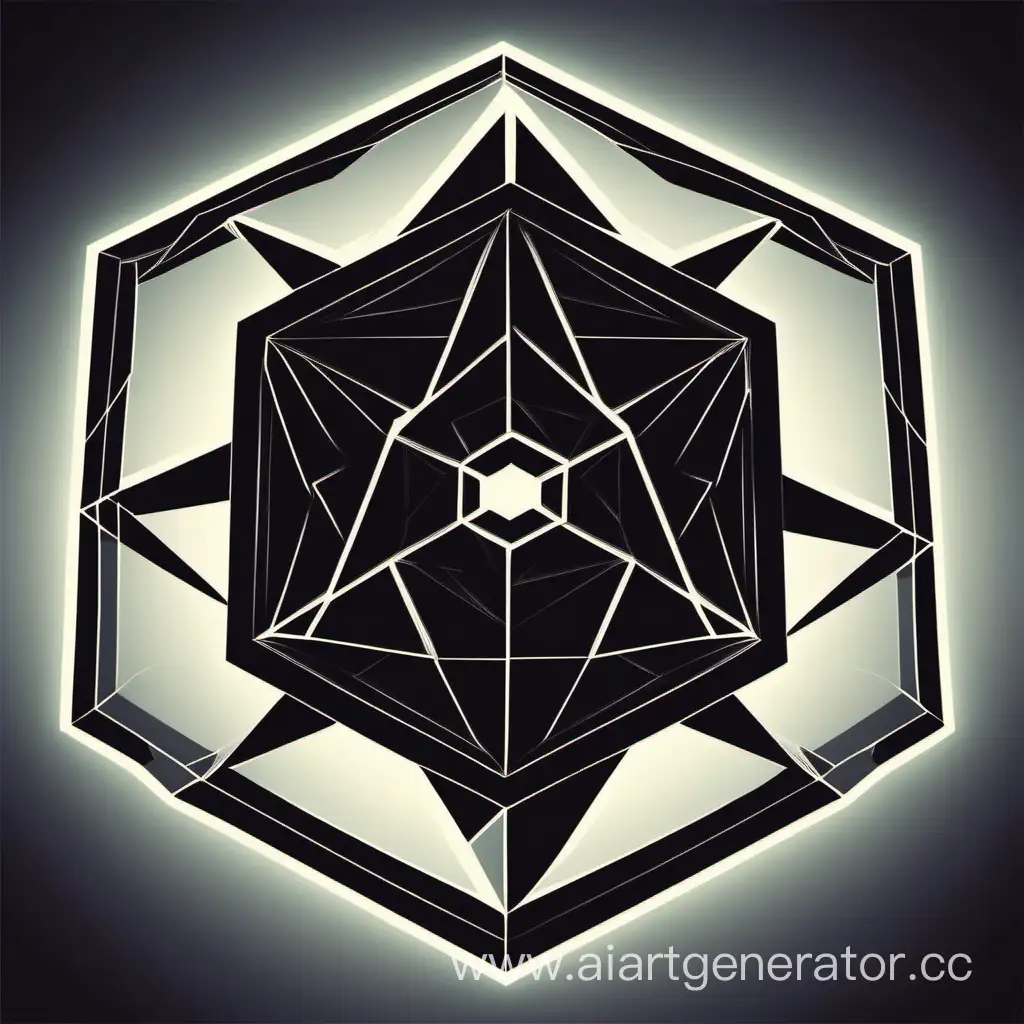 Сгенерируй эмблему стихии тьмы в виде геометрической фигуры восьмиугольника