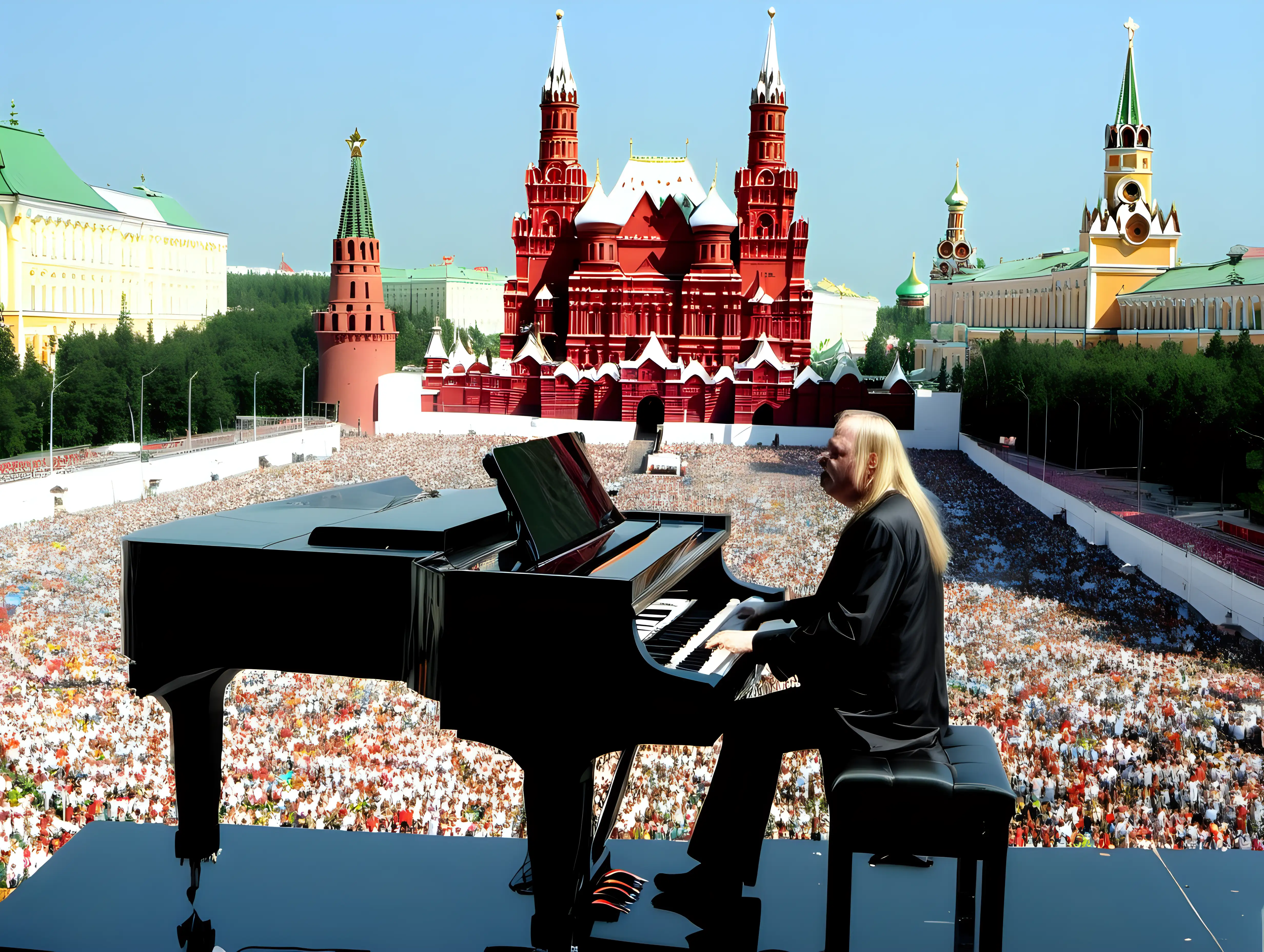 Rick Wakeman Performing Live at the Kremlin in Summer Concert for 100000 Fans