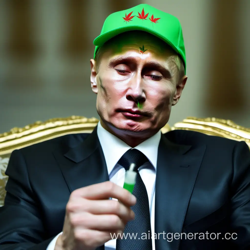 Vladimir-Putin-Vaping-in-Stylish-Weed-Cap