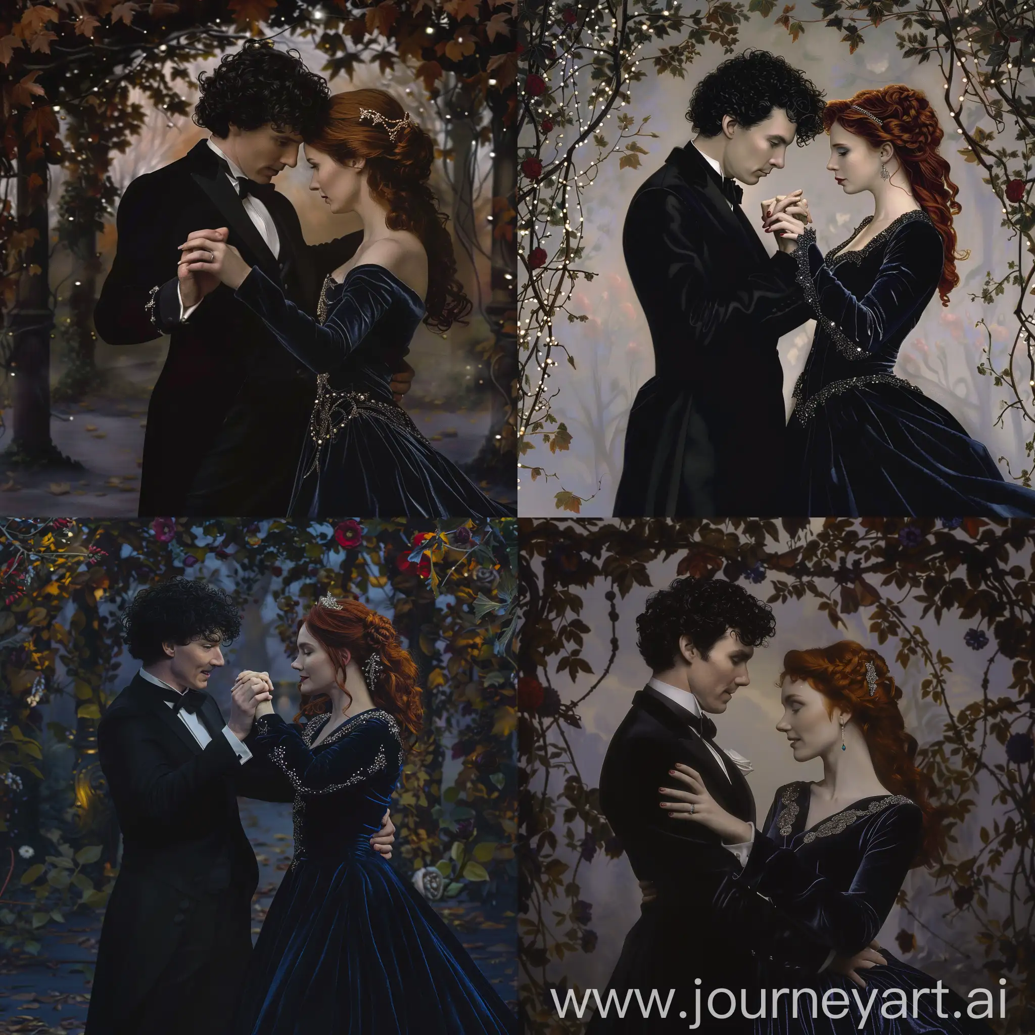 Sherlock-Holmes-and-RedHaired-Woman-Waltzing-in-Evening-Park
