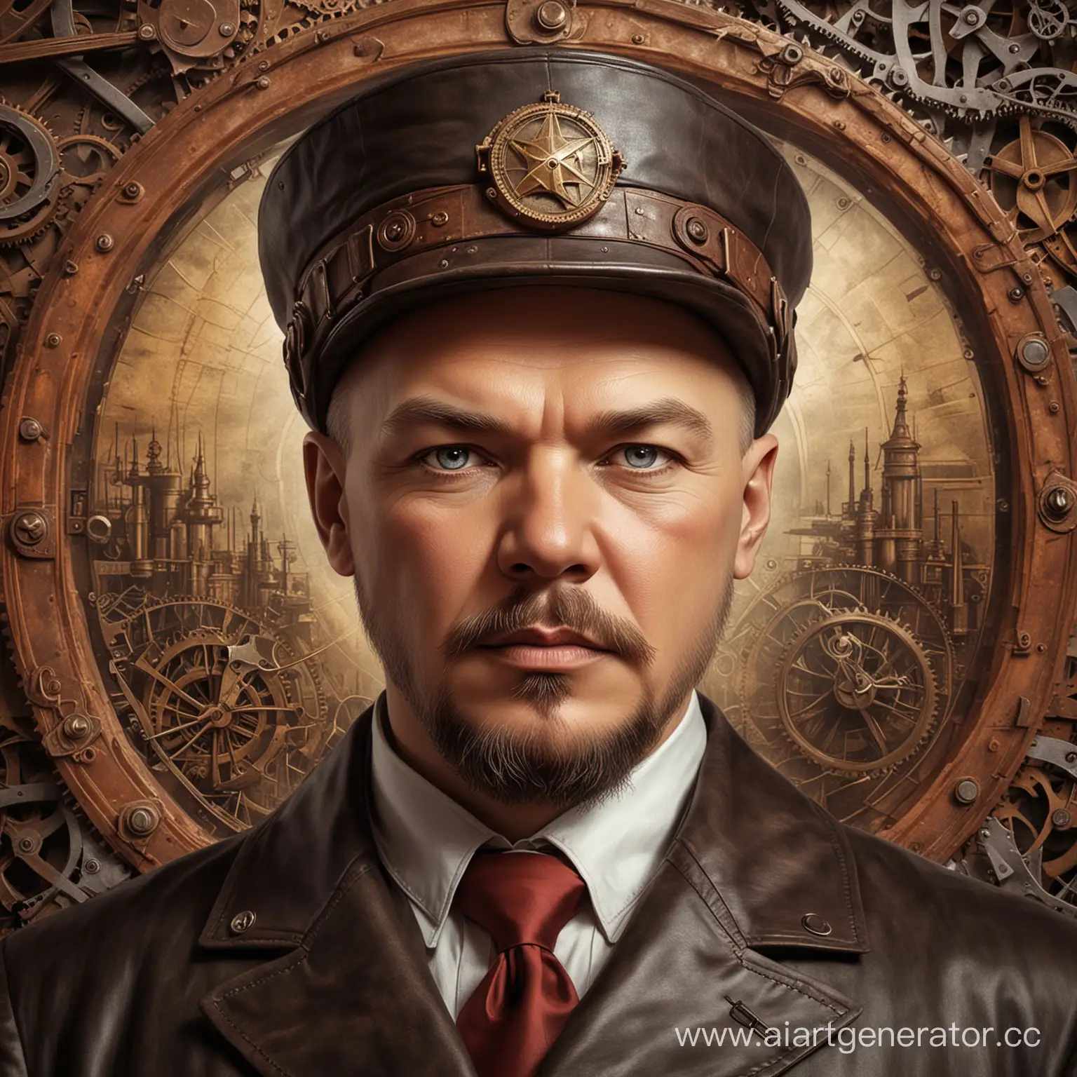 Портрет Ленина в стиле стимпанк 