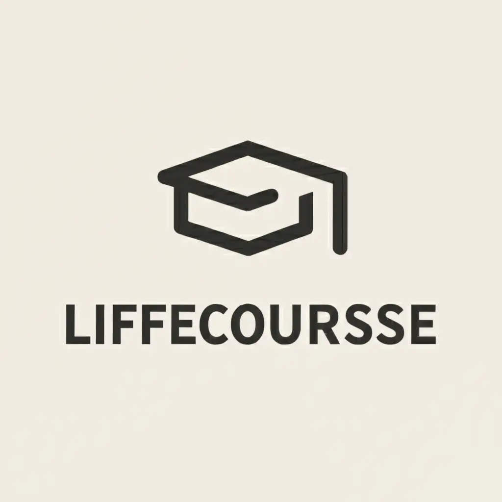 a logo design,with the text "LifeCourse", main symbol:academic cap,Moderate,be used in Education industry,clear background