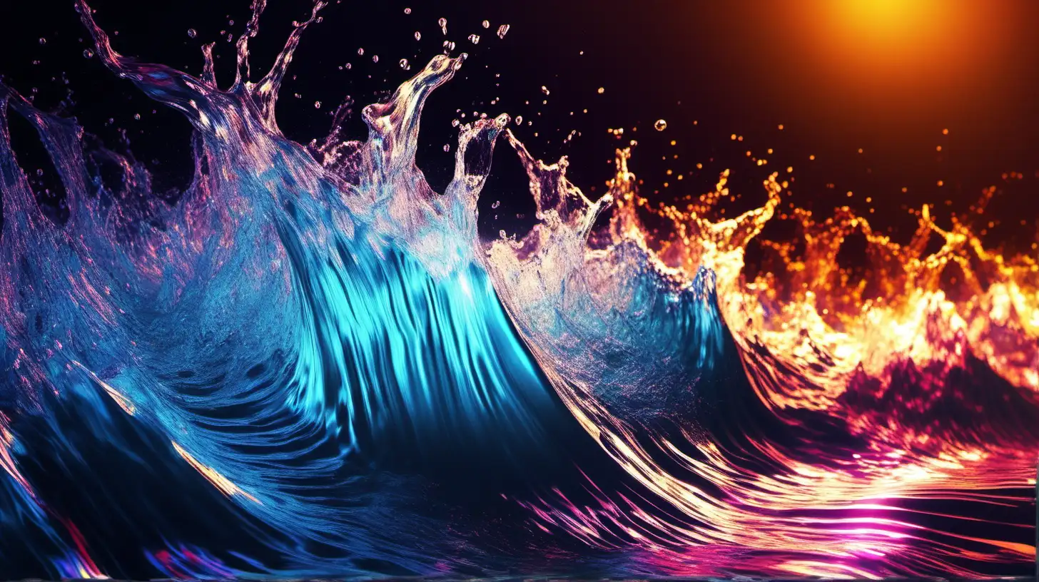 streams, waves, water, vibrant, light effects