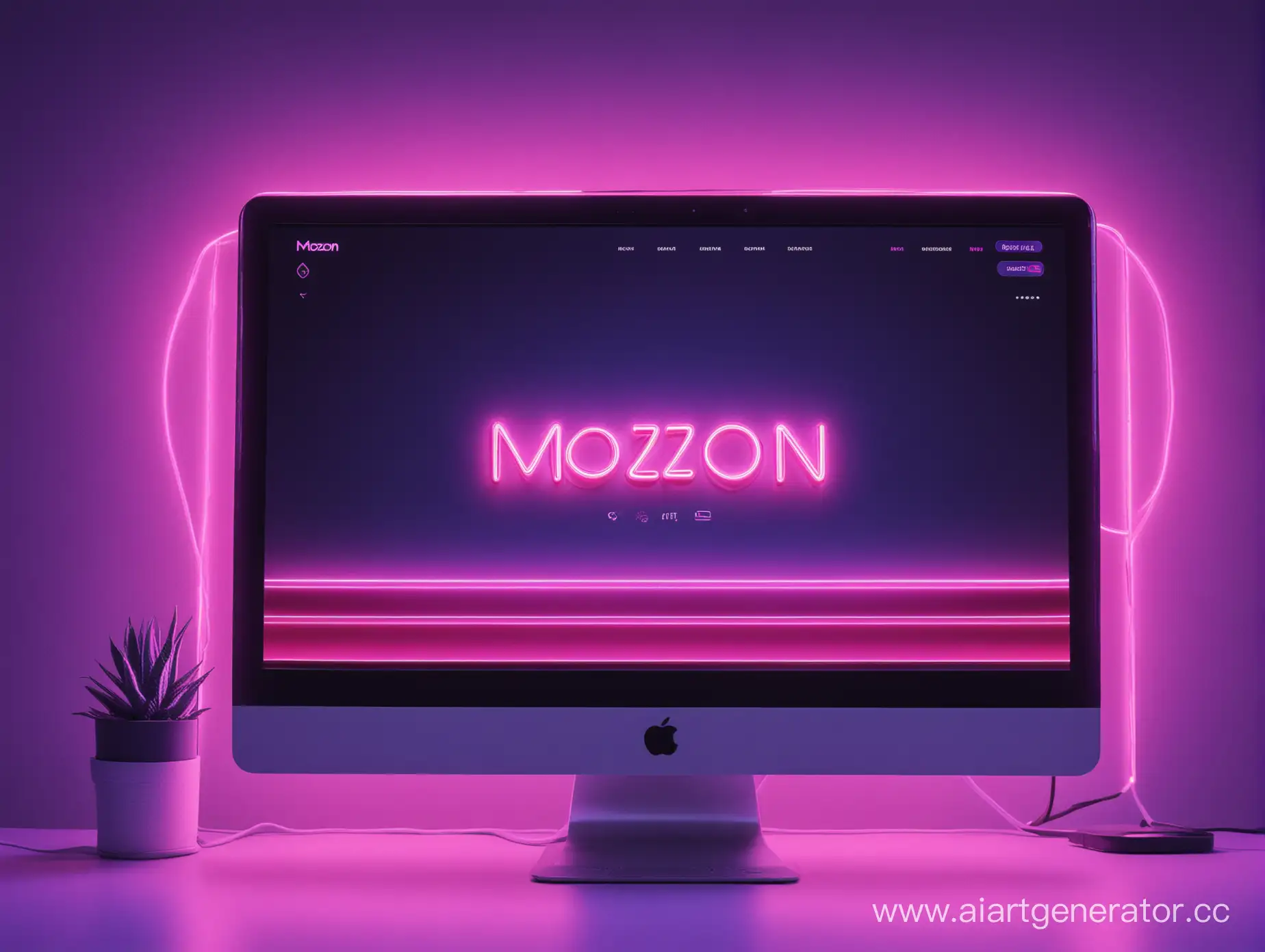 фоновая картинка для интернет-маркетплейса MOZON в неоновой расцветке