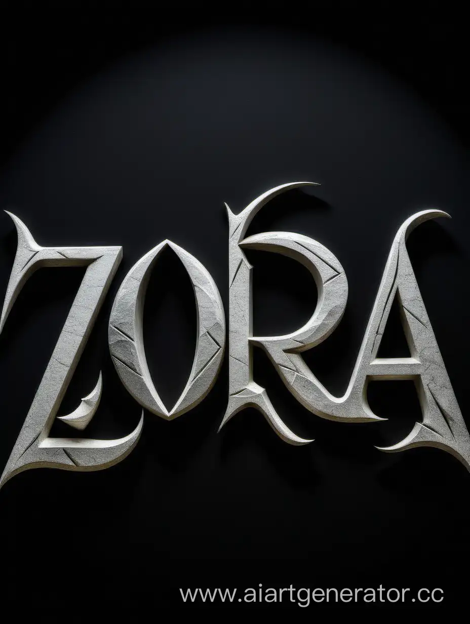 надпись "ZORA" на черном фоне