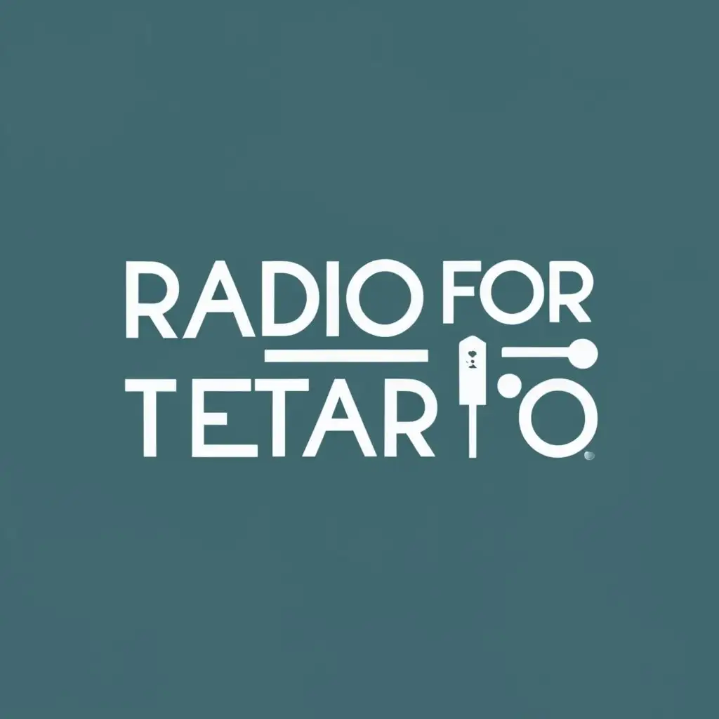 logo, radio, antenna, with the text "radio for tetarto", typography