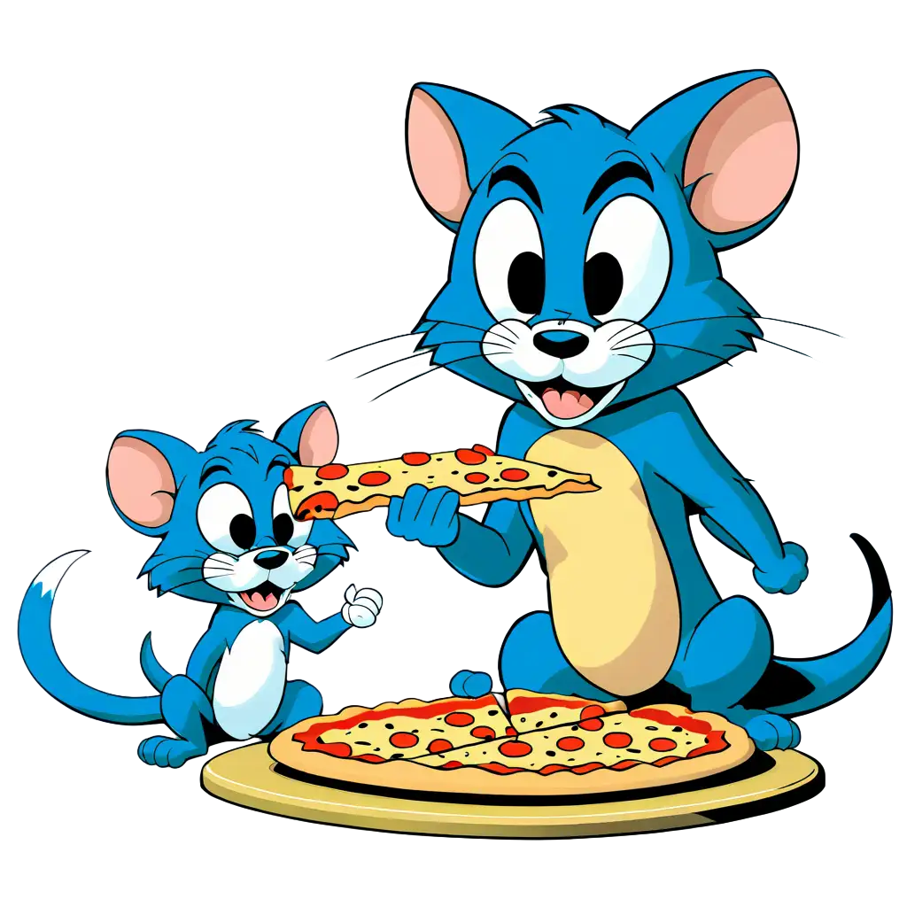 tome and jerry earing pizza