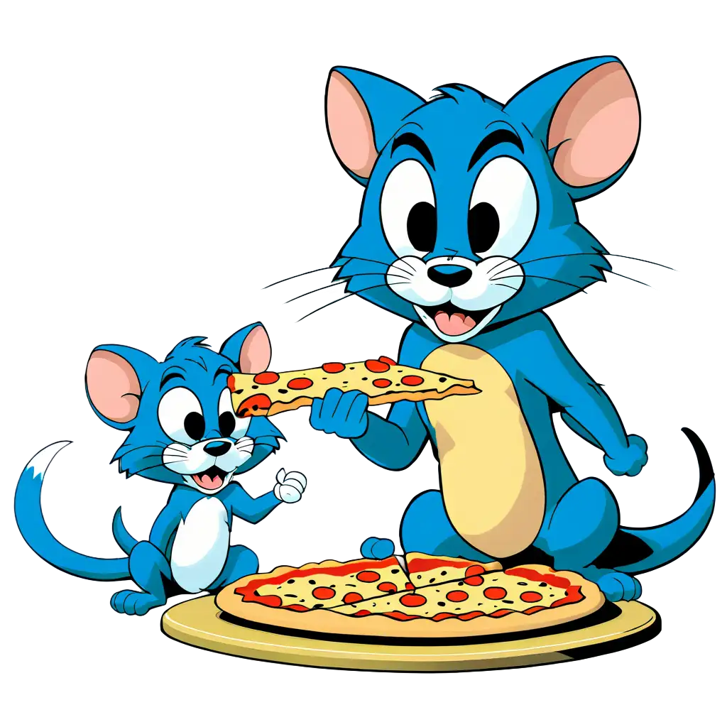 Tom and Jerry Eating Pizza Captivating PNG Image for Cartoon ...