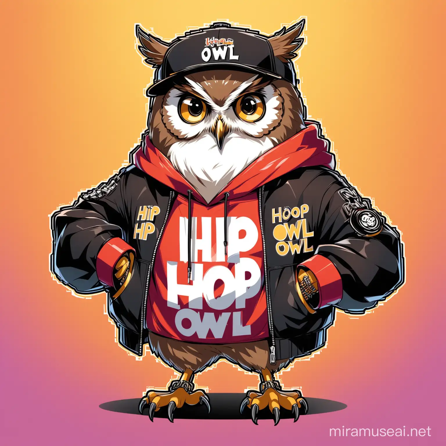Colorful HipHop Owl Graffiti Artwork