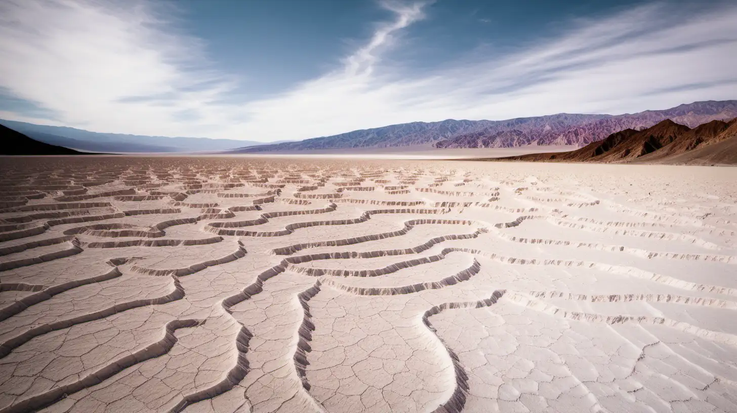 Create an image depicting Death Valley that can be used a cover for a travel vlog