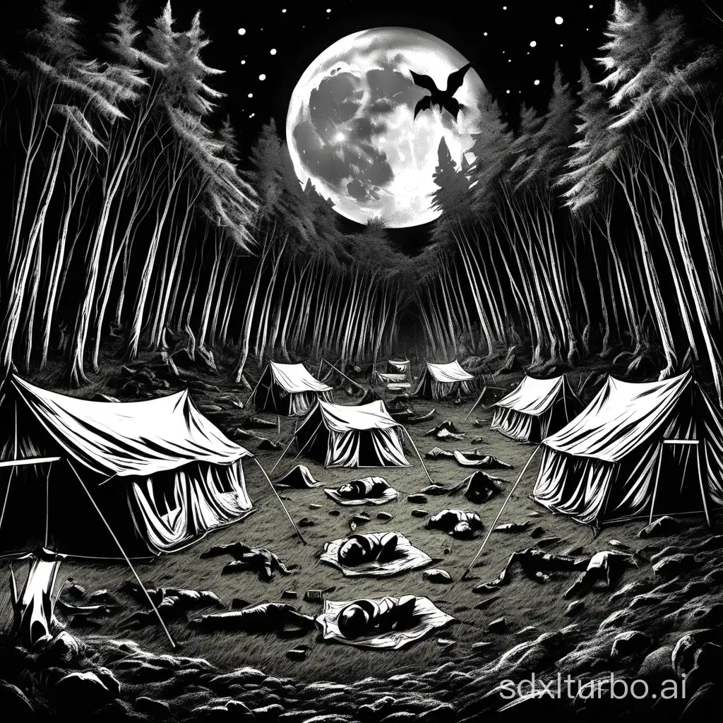 Horror film sleep away camp under full moon