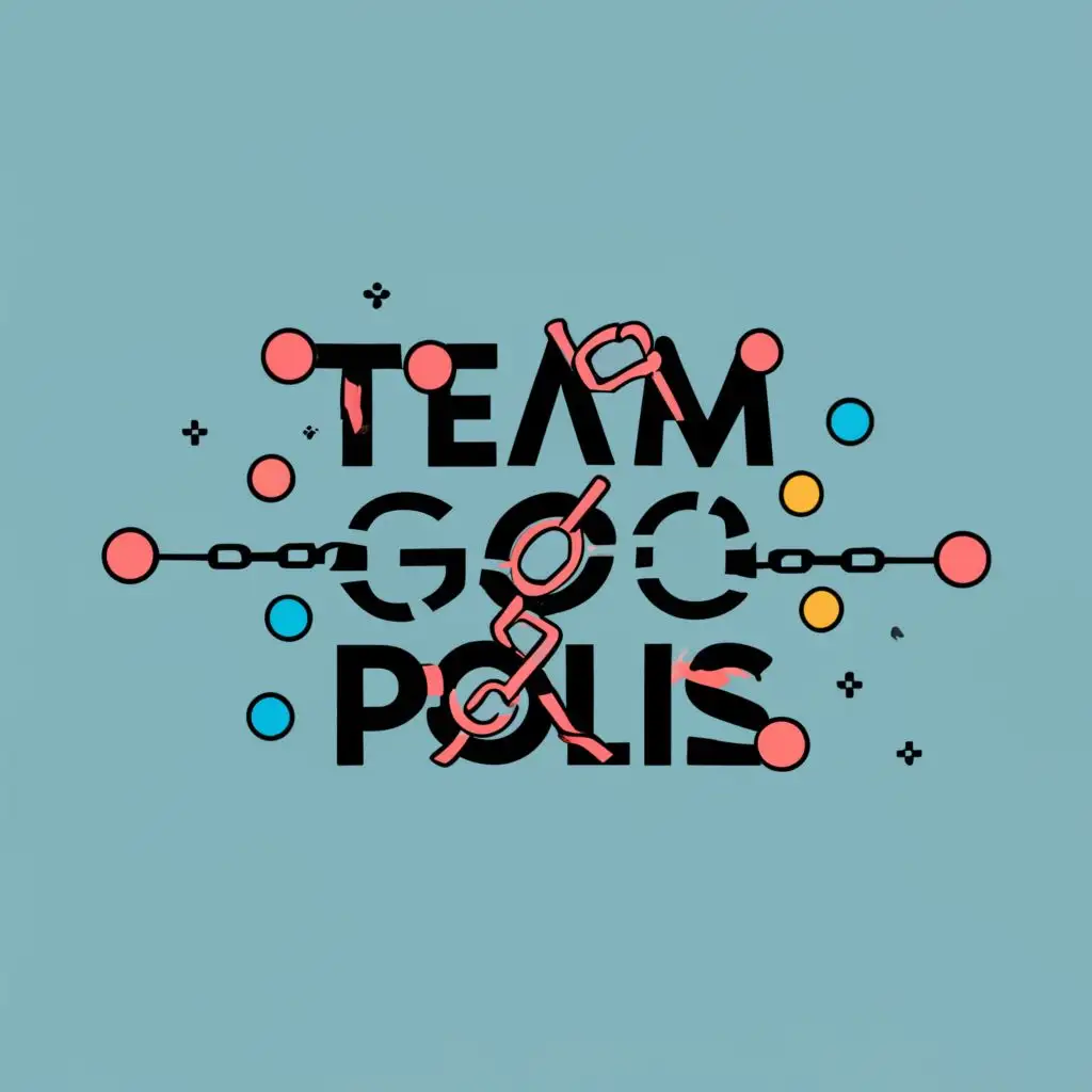 logo, words team, Go, polis with chains connected between each other, with the text "teamGopolis", typography, be used in Education industry