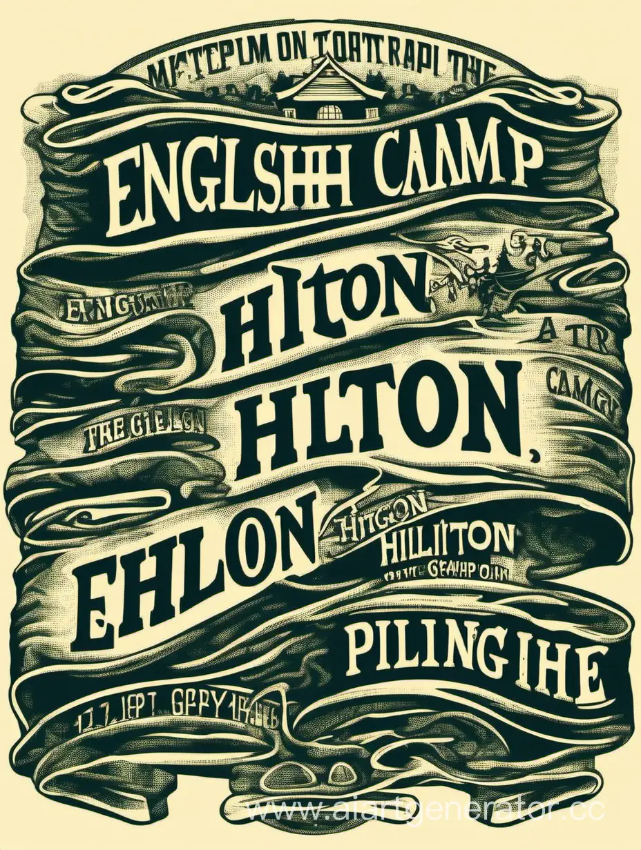 принт на футболку для английского лагеря Hilton графика