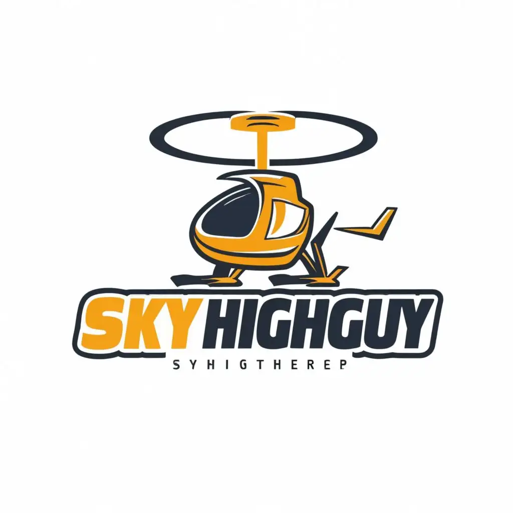 logo, Gyrocopter, with the text "SkyHighGuy", typography, be used in Entertainment industry