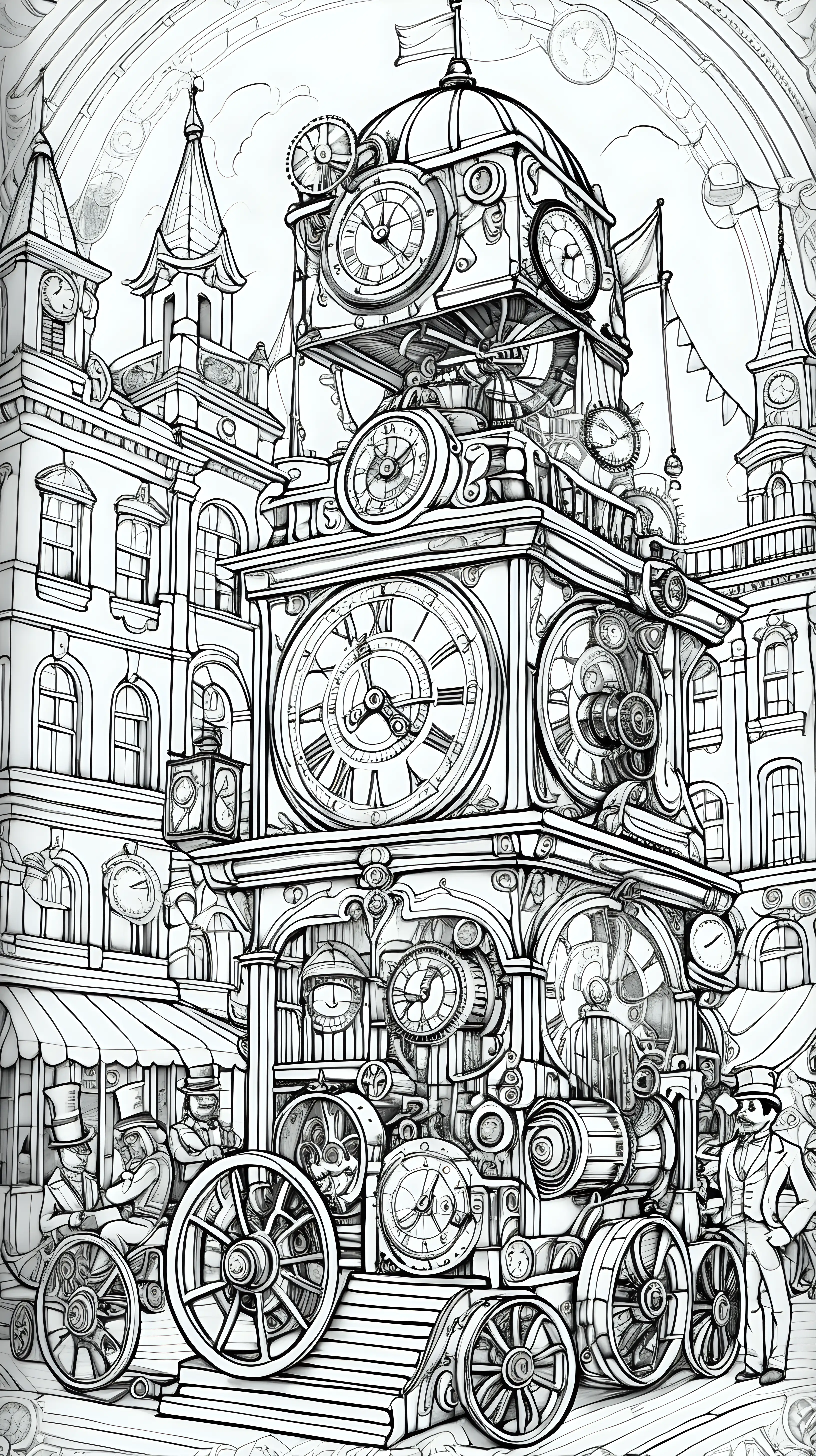 Victorian Square Clockwork Circus in Steampunk Style