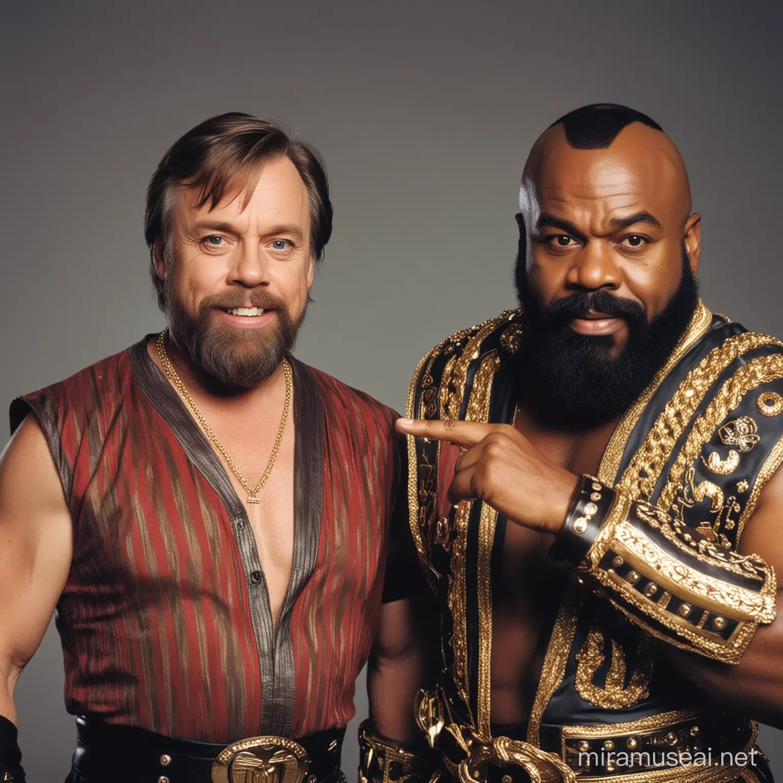 Mark Hamill and Mr T in Dynamic Action Pose