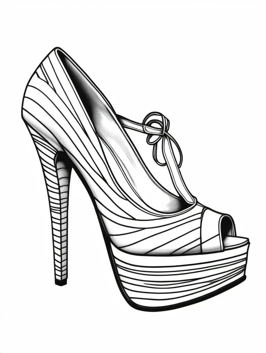 Fashionable Platform Heels Coloring Book for Chic Creations