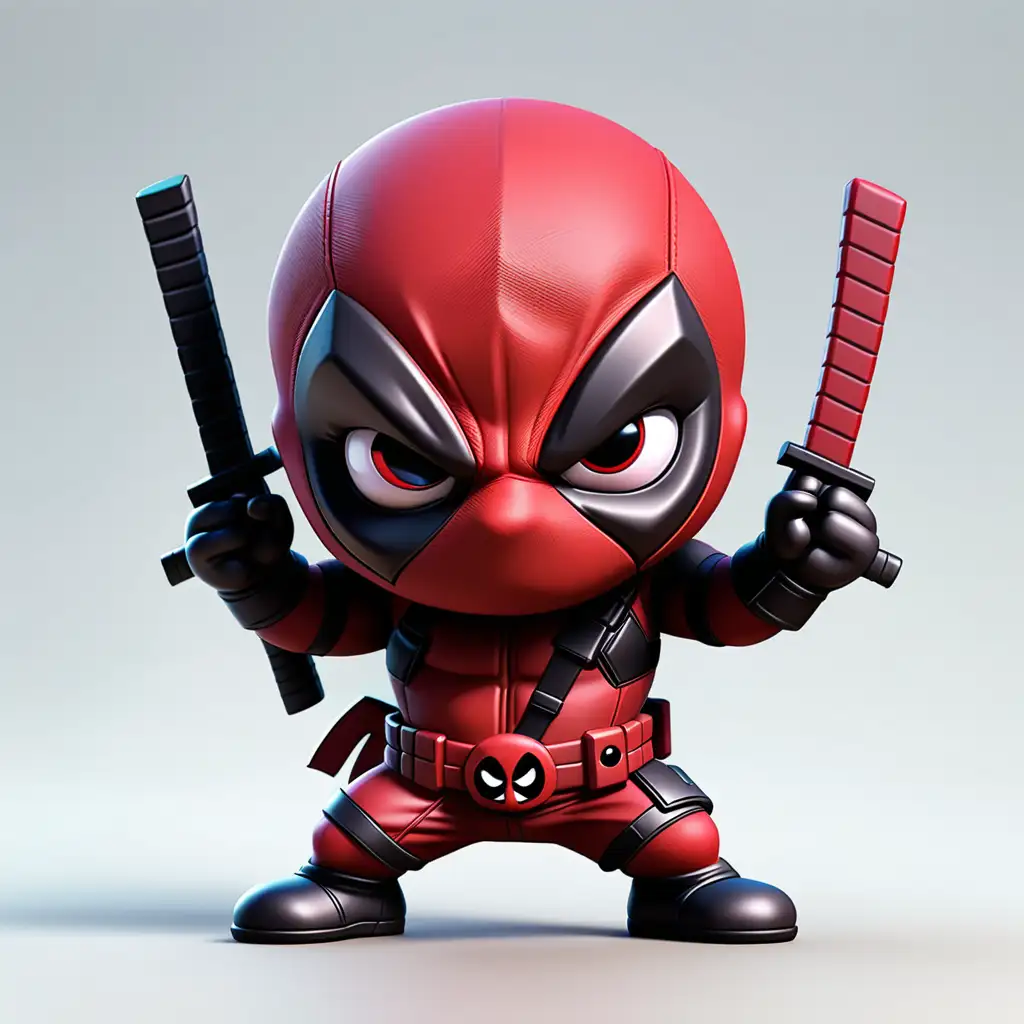 nft style cute ninja like Deadpool with clear background