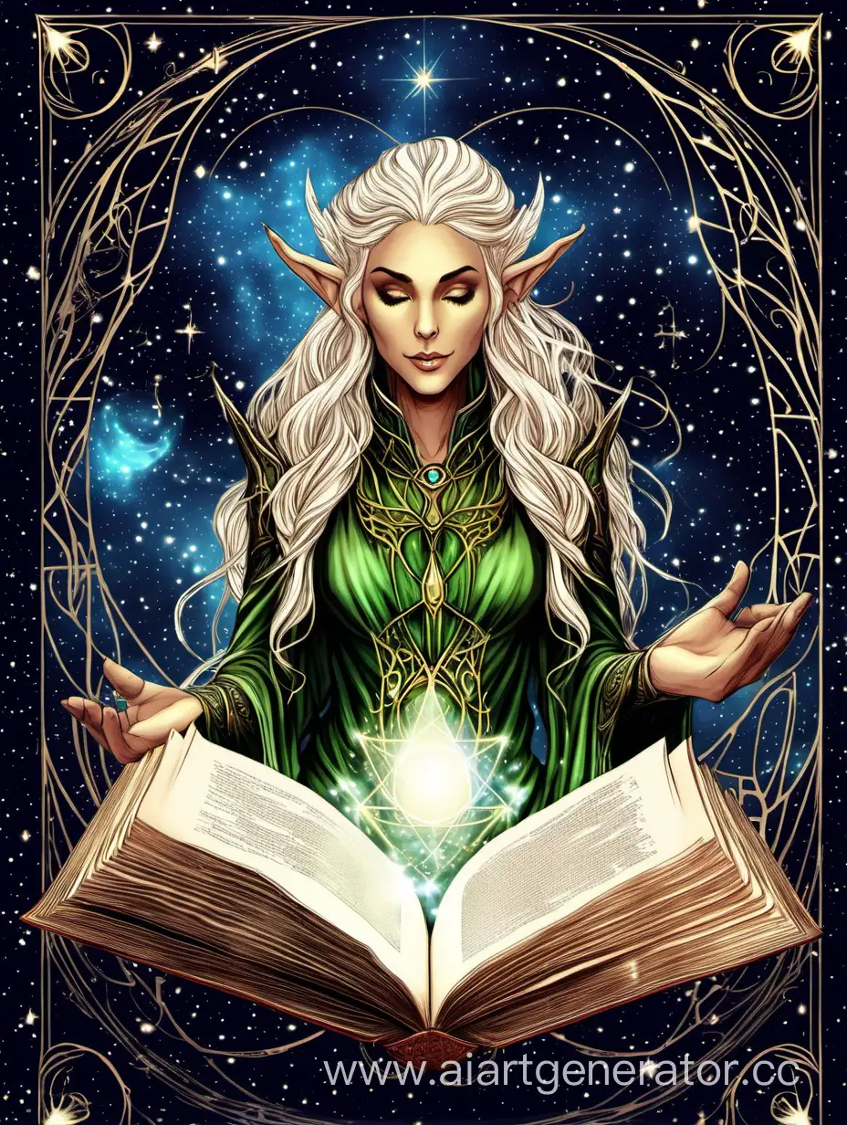 Enigmatic-Elven-Goddess-with-a-Cosmic-Magic-Book