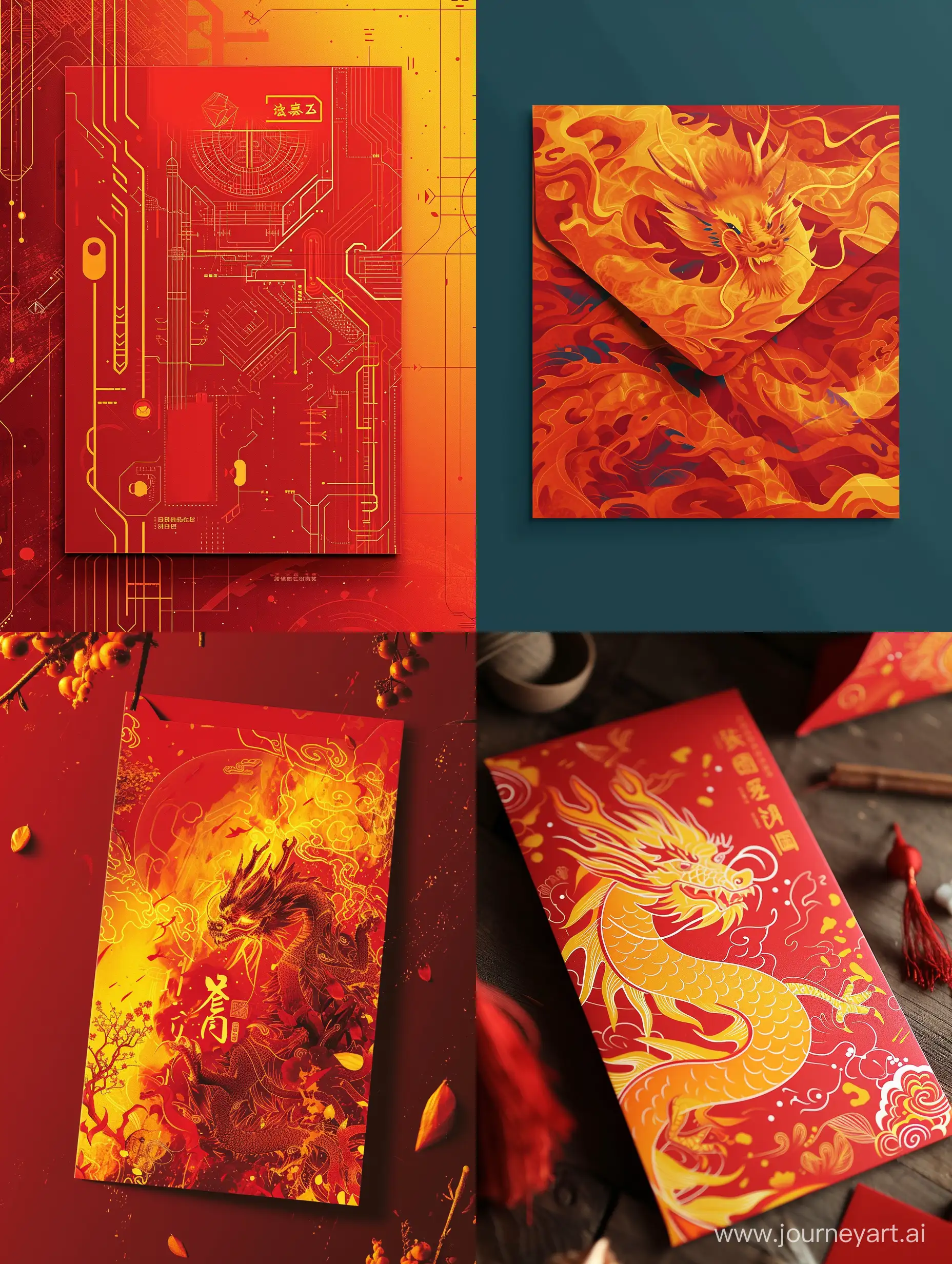 Vibrant-Year-of-the-Dragon-Red-Envelope-with-Ox-Element-and-Technological-Vibes