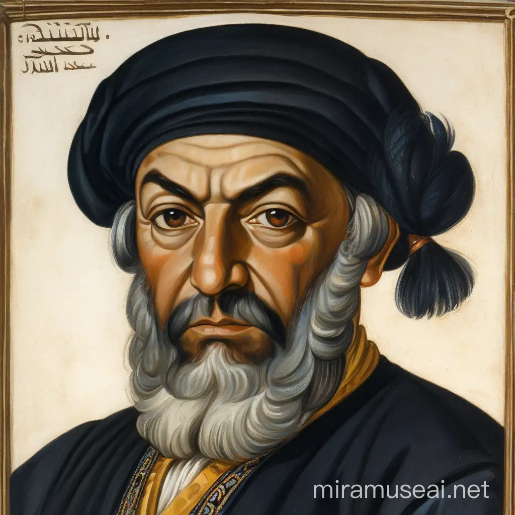 Color Portrait of Piri Reis Celebrated Ottoman Cartographer